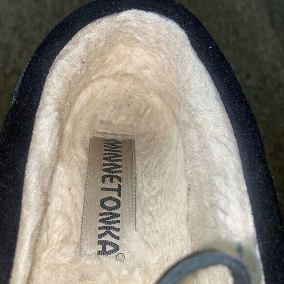 Minnetonka 40217 Leather Upper Suede Women’s Size 6M Black Moccasins - Picture 11 of 14